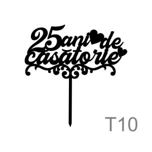 Cake topper " 25 ani de casatorie"