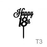 Cake topper tort " Happy 18th"