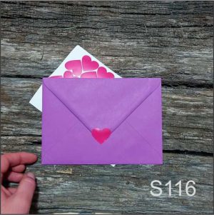 Stickere "Inima"- Fucsia, set 30 buc
