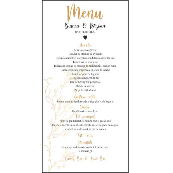Meniu Nunta (individual)