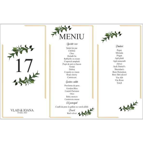 Meniu Nunta (triunghi)