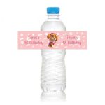 Eticheta sticla roz "Patrula catelusilor "