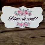 Pancarta "Bine ati venit" - Model roz