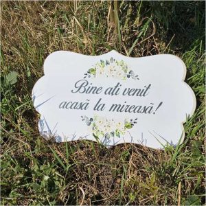 Pancarta "Bine ati venit" - Model verde 2