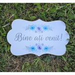 Pancarta "Bine ati venit" - Model albastru