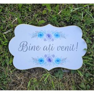 Pancarta "Bine ati venit" - Model albastru