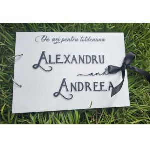 Guestbook Alb/ Negru  - coperti acril