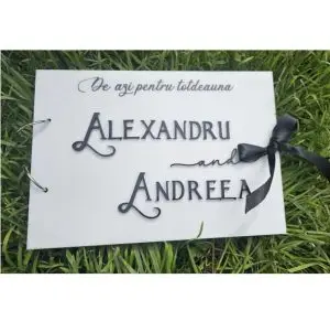 Guestbook Alb/ Negru  - coperti acril